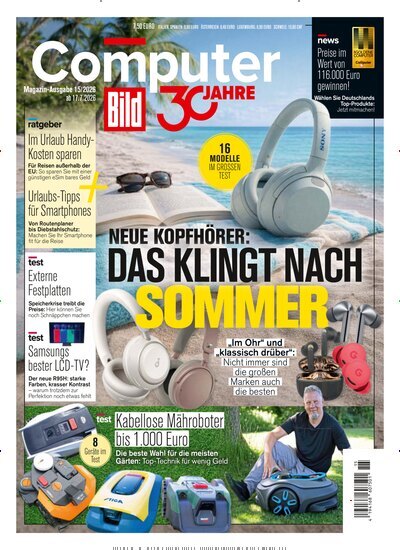 Titelbild der Ausgabe 15/2026 von Computer Bild. Diese Zeitschrift und viele weitere Computerzeitschriften, Tabletmagazine und Smartphonemagazine als Abo oder epaper bei United Kiosk online kaufen.