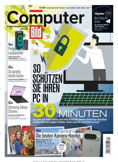 Titelbild der Ausgabe 17/2025 von Computer Bild. Diese Zeitschrift und viele weitere Computerzeitschriften, Tabletmagazine und Smartphonemagazine als Abo oder epaper bei United Kiosk online kaufen.