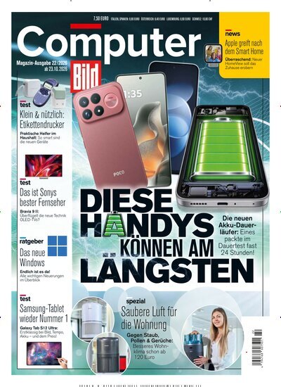 Titelbild der Ausgabe 22/2026 von Computer Bild. Diese Zeitschrift und viele weitere Computerzeitschriften, Tabletmagazine und Smartphonemagazine als Abo oder epaper bei United Kiosk online kaufen.
