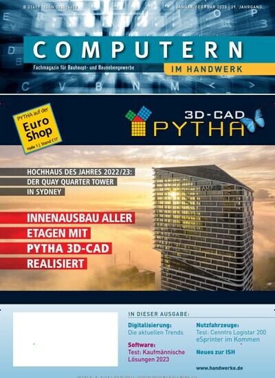 Titelbild der Ausgabe 2/2023 von Computern im Handwerk. Diese Zeitschrift und viele weitere Architekturzeitschriften und Bauzeitschriften als Abo oder epaper bei United Kiosk online kaufen.
