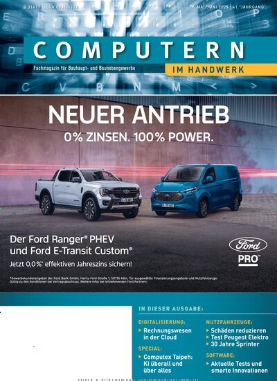 Titelbild der Ausgabe 6/2025 von Computern im Handwerk. Diese Zeitschrift und viele weitere Architekturzeitschriften und Bauzeitschriften als Abo oder epaper bei United Kiosk online kaufen.