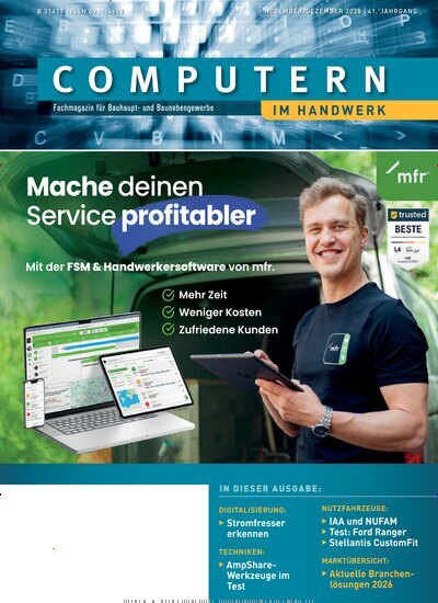 Titelbild der Ausgabe 11/2025 von Computern im Handwerk. Diese Zeitschrift und viele weitere Architekturzeitschriften und Bauzeitschriften als Abo oder epaper bei United Kiosk online kaufen.