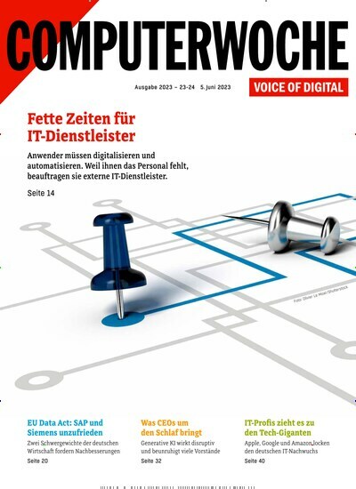 Titelbild der Ausgabe 21/2023 von Computerwoche. Diese Zeitschrift und viele weitere Businessmagazine als Abo oder epaper bei United Kiosk online kaufen.