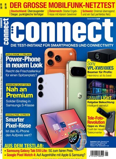 Titelbild der Ausgabe 1/2026 von connect. Diese Zeitschrift und viele weitere Audiomagazine, Filmmagazine und Fotozeitschriften als Abo oder epaper bei United Kiosk online kaufen.