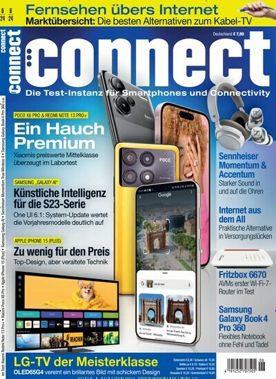 Titelbild der Ausgabe 6/2024 von connect. Diese Zeitschrift und viele weitere Audiomagazine, Filmmagazine und Fotozeitschriften als Abo oder epaper bei United Kiosk online kaufen.