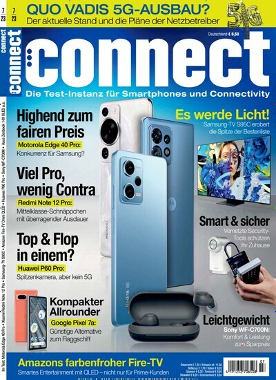Titelbild der Ausgabe 7/2023 von connect. Diese Zeitschrift und viele weitere Audiomagazine, Filmmagazine und Fotozeitschriften als Abo oder epaper bei United Kiosk online kaufen.