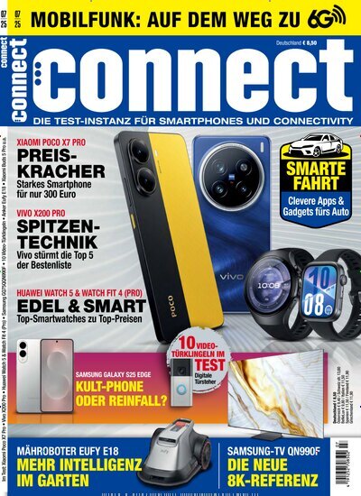 Titelbild der Ausgabe 7/2025 von connect. Diese Zeitschrift und viele weitere Audiomagazine, Filmmagazine und Fotozeitschriften als Abo oder epaper bei United Kiosk online kaufen.