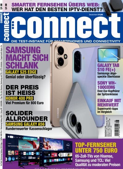 Titelbild der Ausgabe 8/2025 von connect. Diese Zeitschrift und viele weitere Audiomagazine, Filmmagazine und Fotozeitschriften als Abo oder epaper bei United Kiosk online kaufen.