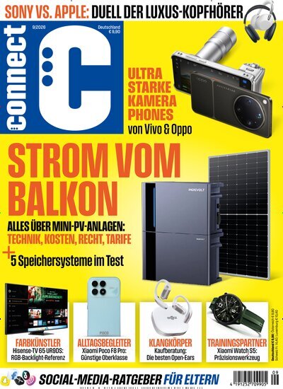 Titelbild der Ausgabe 9/2026 von connect. Diese Zeitschrift und viele weitere Audiomagazine, Filmmagazine und Fotozeitschriften als Abo oder epaper bei United Kiosk online kaufen.