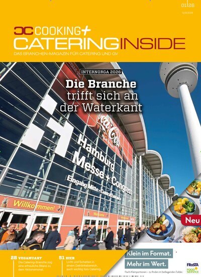 Titelbild der Ausgabe 1/2026 von Cooking + Catering Inside. Diese Zeitschrift und viele weitere Gastronomiezeitschriften, Fashionmagazine, Beautymagazine als Abo oder epaper bei United Kiosk online kaufen.