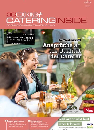 Titelbild der Ausgabe 3/2025 von Cooking + Catering Inside. Diese Zeitschrift und viele weitere Gastronomiezeitschriften, Fashionmagazine, Beautymagazine als Abo oder epaper bei United Kiosk online kaufen.