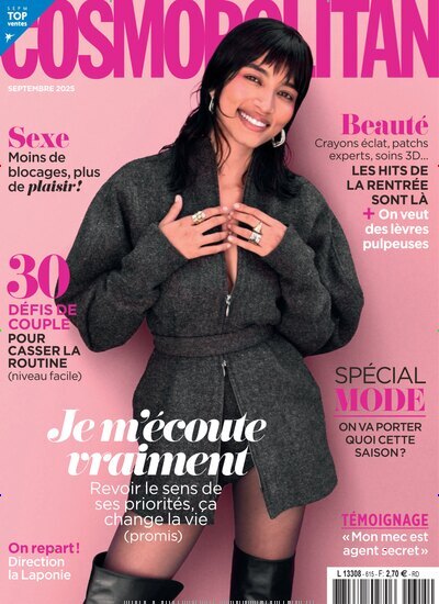 Titelbild der Ausgabe 8/2025 von Cosmopolitan Frankreich. Diese Zeitschrift und viele weitere Frauenzeitschriften als Abo oder epaper bei United Kiosk online kaufen.