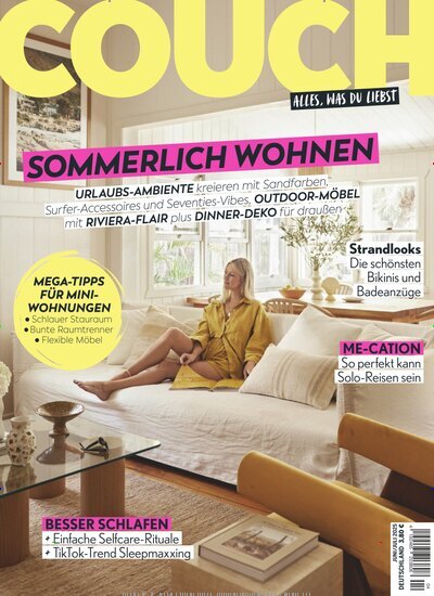 Titelbild der Ausgabe 4/2025 von Couch. Diese Zeitschrift und viele weitere Frauenzeitschriften als Abo oder epaper bei United Kiosk online kaufen.