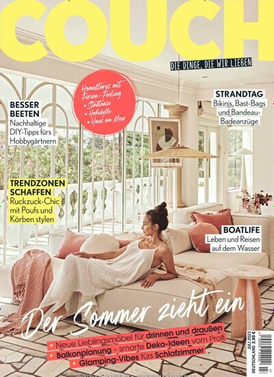 Titelbild der Ausgabe 7/2023 von Couch. Diese Zeitschrift und viele weitere Frauenzeitschriften als Abo oder epaper bei United Kiosk online kaufen.