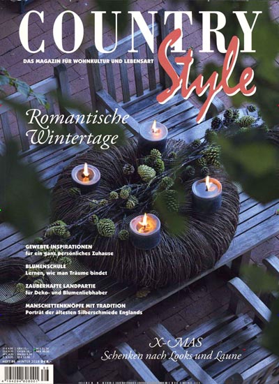 Country Style aktuelles Titelbild Ausgabe 86/2018 Aktuelles Titelbild von Country Style. In der Ausgabe 86/2018 geht es um die Themen: Romantische Wintertage. Lesen Sie gerne Gartenzeitschriften und Wohnzeitschriften? Dann empfehlen wir Ihnen Country Style als Abo oder Geschenkabo.