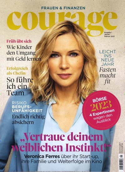 Titelbild der Ausgabe 1/2023 von Courage. Diese Zeitschrift und viele weitere Frauenzeitschriften als Abo oder epaper bei United Kiosk online kaufen.