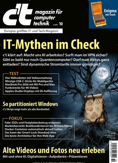 Titelbild der Ausgabe 10/2026 von ct. Diese Zeitschrift und viele weitere Computerzeitschriften, Tabletmagazine und Smartphonemagazine als Abo oder epaper bei United Kiosk online kaufen.