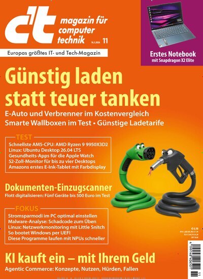 Titelbild der Ausgabe 11/2026 von ct. Diese Zeitschrift und viele weitere Computerzeitschriften, Tabletmagazine und Smartphonemagazine als Abo oder epaper bei United Kiosk online kaufen.
