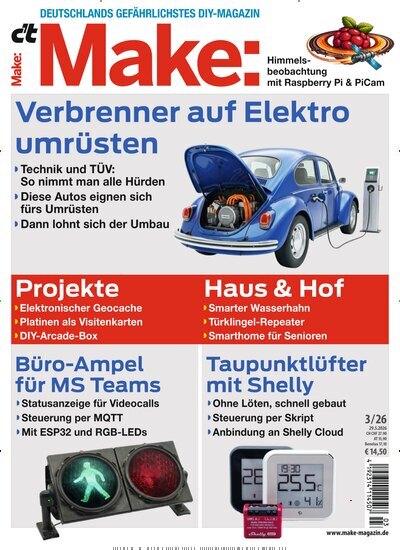 Titelbild der Ausgabe 3/2026 von ct Make. Diese Zeitschrift und viele weitere Computerzeitschriften, Tabletmagazine und Smartphonemagazine als Abo oder epaper bei United Kiosk online kaufen.