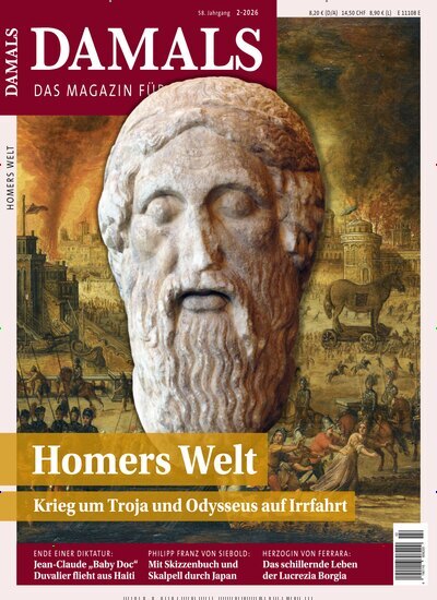 Titelbild der Ausgabe 2/2026 von Damals. Diese Zeitschrift und viele weitere Reisemagazine, Freizeitmagazine und Wissensmagazine als Abo oder epaper bei United Kiosk online kaufen.