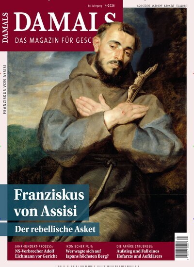Titelbild der Ausgabe 4/2026 von Damals. Diese Zeitschrift und viele weitere Reisemagazine, Freizeitmagazine und Wissensmagazine als Abo oder epaper bei United Kiosk online kaufen.