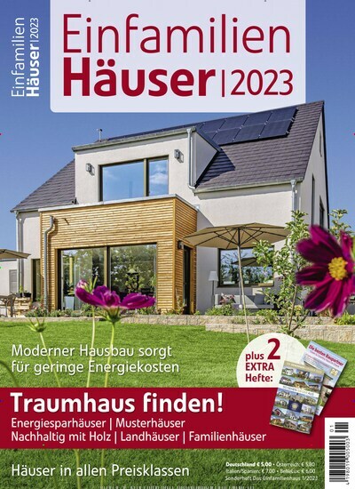 Titelbild der Ausgabe 1/2023 von Das Einfamilienhaus EinfamilienHäuser. Diese Zeitschrift und viele weitere Gartenzeitschriften und Wohnzeitschriften als Abo oder epaper bei United Kiosk online kaufen.