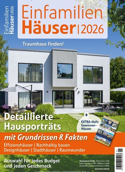 Titelbild der Ausgabe 1/2026 von Das Einfamilienhaus EinfamilienHäuser. Diese Zeitschrift und viele weitere Gartenzeitschriften und Wohnzeitschriften als Abo oder epaper bei United Kiosk online kaufen.