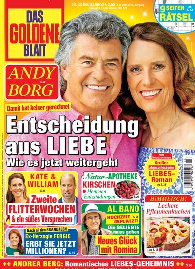 Titelbild der Ausgabe 33/2026 von Das goldene Blatt. Diese Zeitschrift und viele weitere Frauenzeitschriften als Abo oder epaper bei United Kiosk online kaufen.