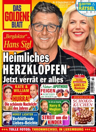 Titelbild der Ausgabe 42/2025 von Das goldene Blatt. Diese Zeitschrift und viele weitere Frauenzeitschriften als Abo oder epaper bei United Kiosk online kaufen.
