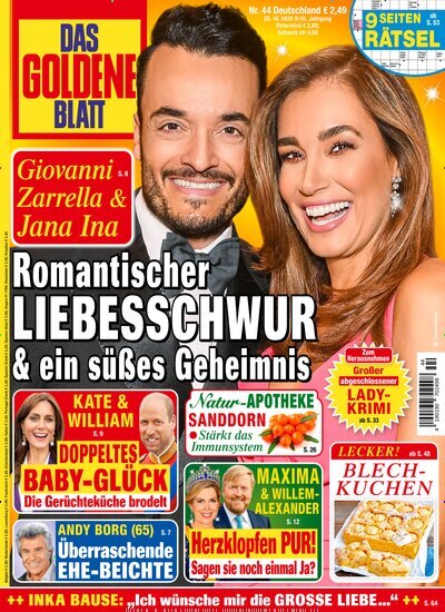 Titelbild der Ausgabe 44/2025 von Das goldene Blatt. Diese Zeitschrift und viele weitere Frauenzeitschriften als Abo oder epaper bei United Kiosk online kaufen.