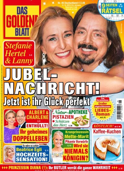 Titelbild der Ausgabe 45/2025 von Das goldene Blatt. Diese Zeitschrift und viele weitere Frauenzeitschriften als Abo oder epaper bei United Kiosk online kaufen.