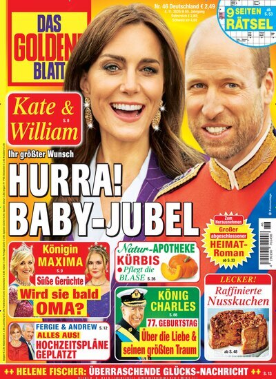 Titelbild der Ausgabe 46/2025 von Das goldene Blatt. Diese Zeitschrift und viele weitere Frauenzeitschriften als Abo oder epaper bei United Kiosk online kaufen.