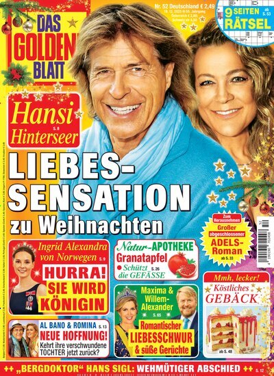 Titelbild der Ausgabe 52/2025 von Das goldene Blatt. Diese Zeitschrift und viele weitere Frauenzeitschriften als Abo oder epaper bei United Kiosk online kaufen.