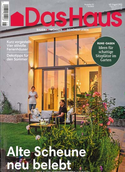 Titelbild der Ausgabe 8/2023 von Das Haus. Diese Zeitschrift und viele weitere Gartenzeitschriften und Wohnzeitschriften als Abo oder epaper bei United Kiosk online kaufen.