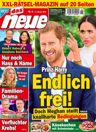 Titelbild der Ausgabe 6/2026 von Das Neue. Diese Zeitschrift und viele weitere Frauenzeitschriften als Abo oder epaper bei United Kiosk online kaufen.