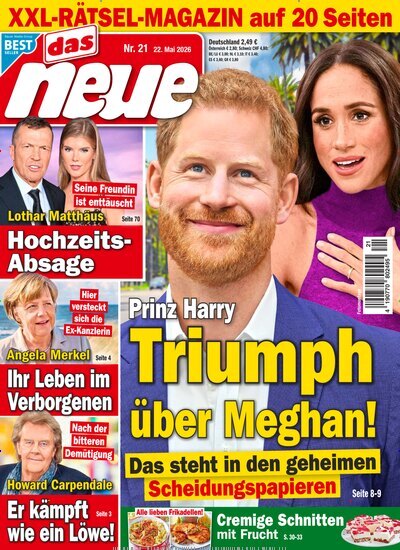 Titelbild der Ausgabe 21/2026 von Das Neue. Diese Zeitschrift und viele weitere Frauenzeitschriften als Abo oder epaper bei United Kiosk online kaufen.