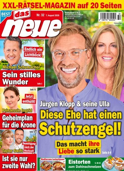 Titelbild der Ausgabe 32/2026 von Das Neue. Diese Zeitschrift und viele weitere Frauenzeitschriften als Abo oder epaper bei United Kiosk online kaufen.