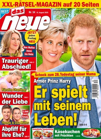Titelbild der Ausgabe 34/2025 von Das Neue. Diese Zeitschrift und viele weitere Frauenzeitschriften als Abo oder epaper bei United Kiosk online kaufen.