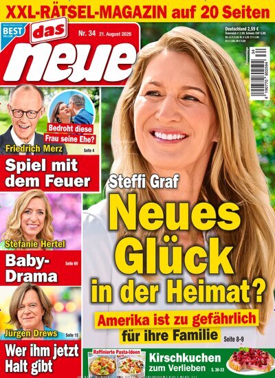 Titelbild der Ausgabe 34/2026 von Das Neue. Diese Zeitschrift und viele weitere Frauenzeitschriften als Abo oder epaper bei United Kiosk online kaufen.
