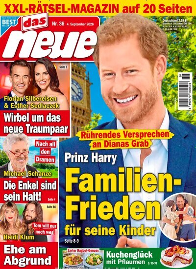 Titelbild der Ausgabe 36/2026 von Das Neue. Diese Zeitschrift und viele weitere Frauenzeitschriften als Abo oder epaper bei United Kiosk online kaufen.