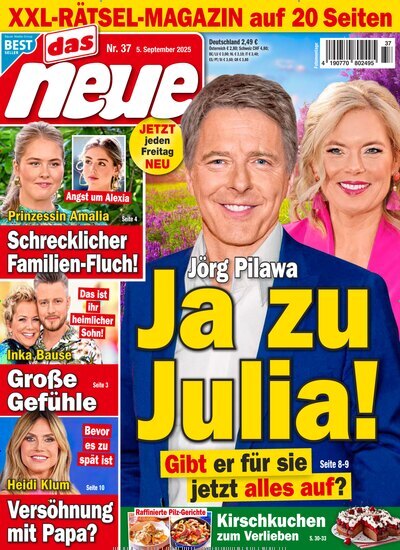 Titelbild der Ausgabe 37/2025 von Das Neue. Diese Zeitschrift und viele weitere Frauenzeitschriften als Abo oder epaper bei United Kiosk online kaufen.