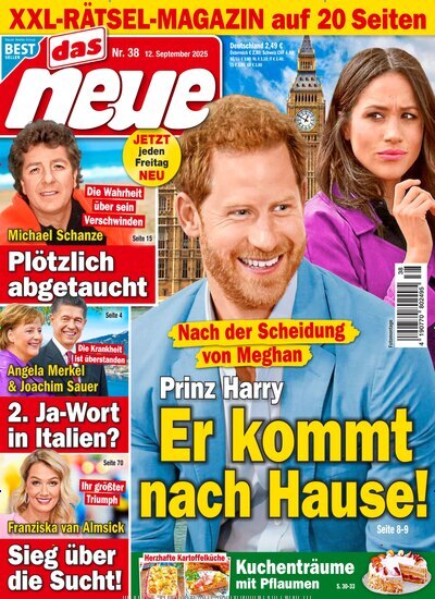 Titelbild der Ausgabe 38/2025 von Das Neue. Diese Zeitschrift und viele weitere Frauenzeitschriften als Abo oder epaper bei United Kiosk online kaufen.