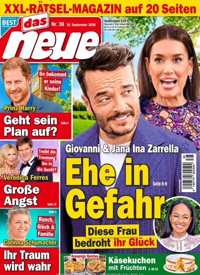 Titelbild der Ausgabe 38/2026 von Das Neue. Diese Zeitschrift und viele weitere Frauenzeitschriften als Abo oder epaper bei United Kiosk online kaufen.
