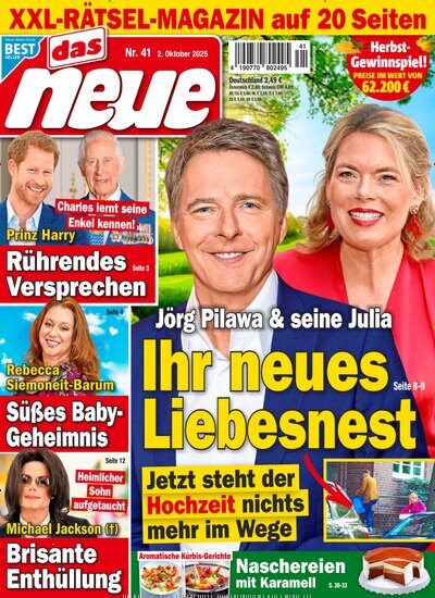 Titelbild der Ausgabe 41/2025 von Das Neue. Diese Zeitschrift und viele weitere Frauenzeitschriften als Abo oder epaper bei United Kiosk online kaufen.