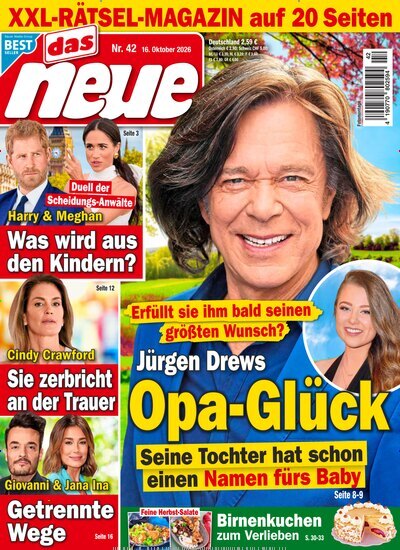 Titelbild der Ausgabe 42/2026 von Das Neue. Diese Zeitschrift und viele weitere Frauenzeitschriften als Abo oder epaper bei United Kiosk online kaufen.