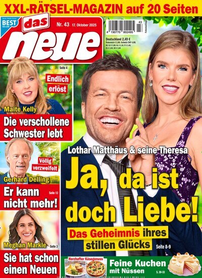 Titelbild der Ausgabe 43/2025 von Das Neue. Diese Zeitschrift und viele weitere Frauenzeitschriften als Abo oder epaper bei United Kiosk online kaufen.