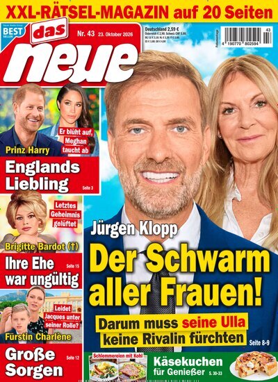 Titelbild der Ausgabe 43/2026 von Das Neue. Diese Zeitschrift und viele weitere Frauenzeitschriften als Abo oder epaper bei United Kiosk online kaufen.