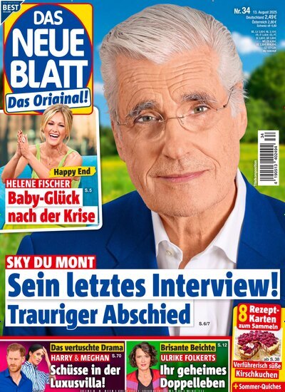 Titelbild der Ausgabe 34/2025 von Das neue Blatt. Diese Zeitschrift und viele weitere Frauenzeitschriften als Abo oder epaper bei United Kiosk online kaufen.