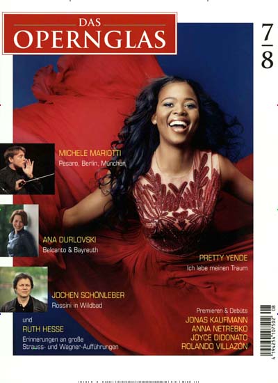Titelbild der Ausgabe 8/2016 von Das Opernglas. Diese Zeitschrift und viele weitere Reisemagazine, Freizeitmagazine und Wissensmagazine als Abo oder epaper bei United Kiosk online kaufen.
