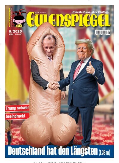 Titelbild der Ausgabe 6/2025 von Das Satiremagazin EULENSPIEGEL. Diese Zeitschrift und viele weitere Lifestylemagazine und Peoplemagazine als Abo oder epaper bei United Kiosk online kaufen.